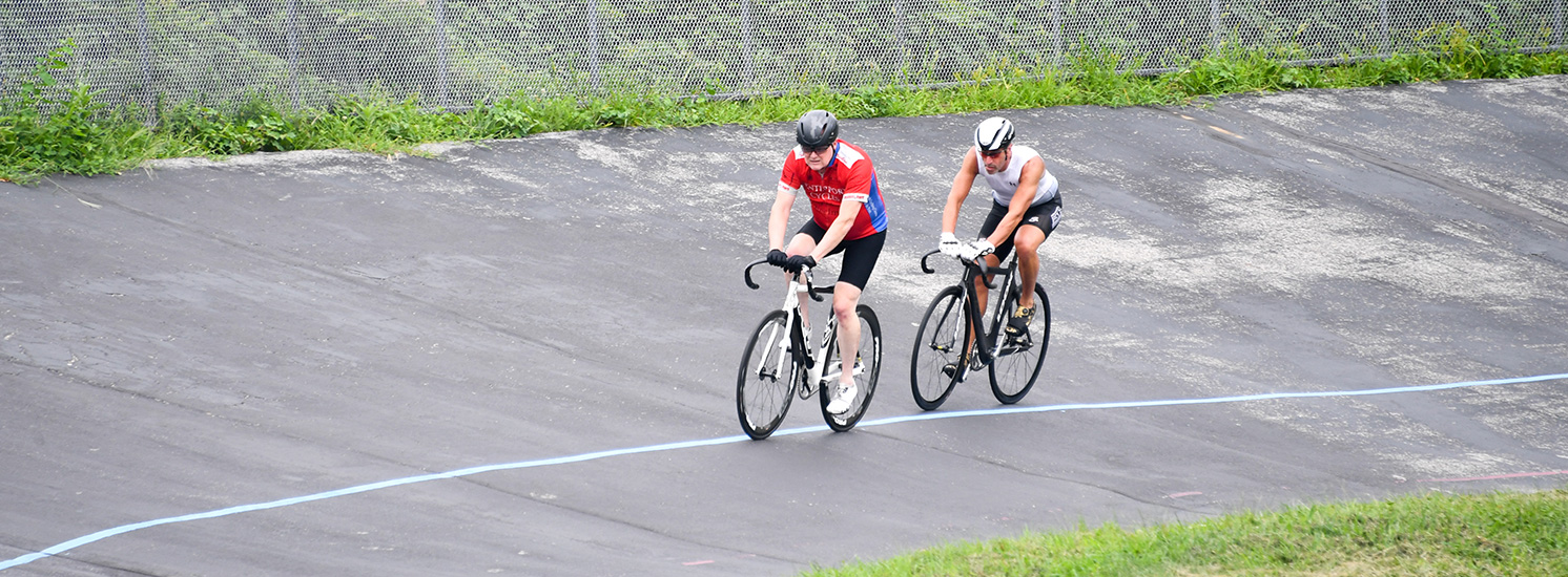 Bicyclist on Cycling Track