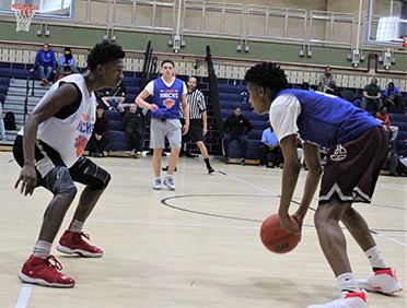 Junior Knicks Basketball League boy players play basketball