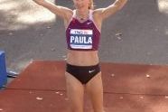 Paula Radcliffe waves to fans 