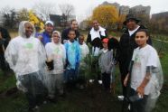 MillionTreesNYC planting with New York Knicks players at Pelham Parkway 