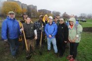 MillionTreesNYC planting with New York Knicks players at Pelham Parkway 