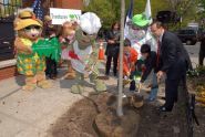 Parks Commissioner, Treetures, and P.S. 234 plant a tree for MillionTreesNYC 