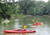 Kayaking at Bethesda Terrace Lake 