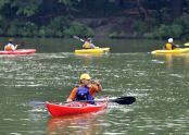 Kayaking at Bethesda Terrace Lake 