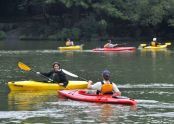 Kayaking at Bethesda Terrace Lake 