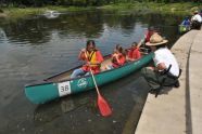 Canoeing on the restored lake 