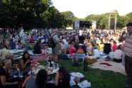 Spots are staked out early on the Great Lawn 