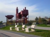 View of concrete lounge chairs 