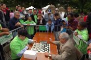 International Master Yury Lapshun plays a round of speed chess 