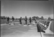 Park Maintenance Crew Cleans Walkway 