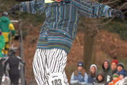 Demonstrating his skills at Rail Jam 