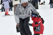 Learning how to snowboard at a young age 