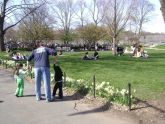 Park Visitors Enjoying a Spring Day 