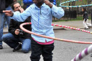 A young master of the hula hoop 