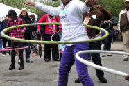 Perfecting her hula hoop style 