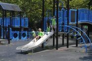 Sliding through Marine Park's Lenape Playground 