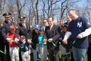 Cutting the Ribbon on a New Baseball Field at Highbridge Park 