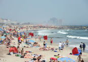 Relaxing at a No-Swim Section of Rockaway Beach 