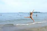 Jumping for Joy at Orchard Beach 