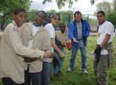 Boy Scouts help Commissioner Benepe 