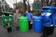 Relaxing with the Sanitation mascots 