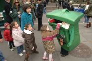 Children demonstrate their expert recycling skills 