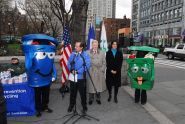 Commissioner Benepe consults a recycling expert 