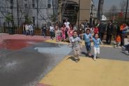 Eager to play in the renovated playground 