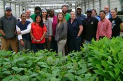 GNPC staff photo in a greenhouse